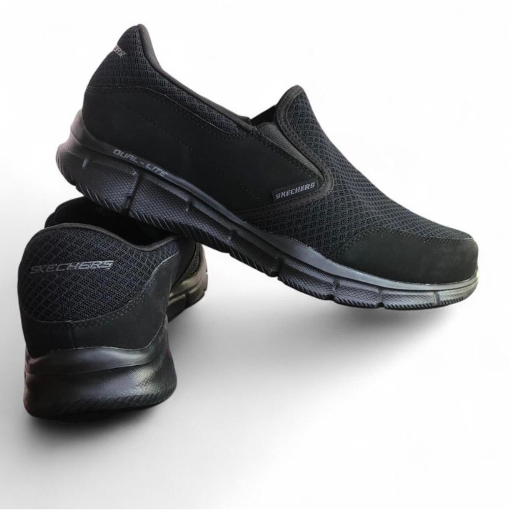 Skechers Men's Wide Fit Equalizer Slip-On Sneaker Black Sz 9